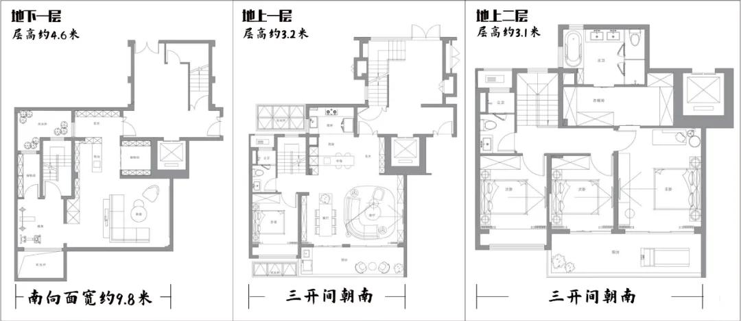 万科·华鸿如园地上建筑面积约193㎡叠墅户型图