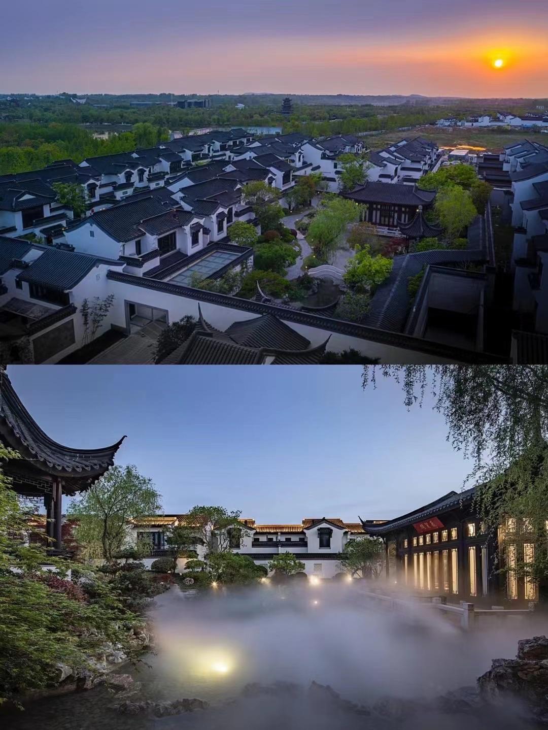 仪征园博村桃李春风中式园林别墅实景展示，住在世博园旁边，感受大自然的魅力