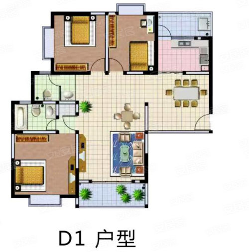 3室2厅2卫1阳台